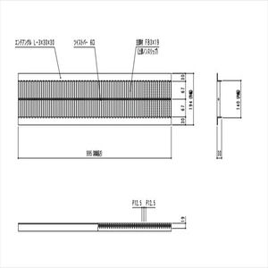 スチール製　Ｕ字溝用グレーチング　細目ノンスリップタイプ　溝幅150用　T-6