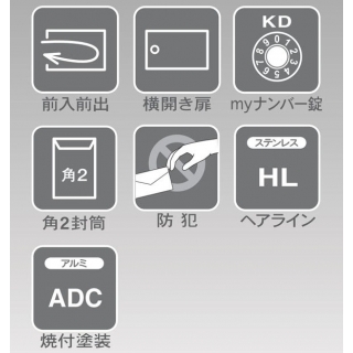 集合郵便受(屋内)前入前出　多段式省スペースタイプ（無くなり次第、廃番です。リニューアル商品のMX-8eが代替品になります。）