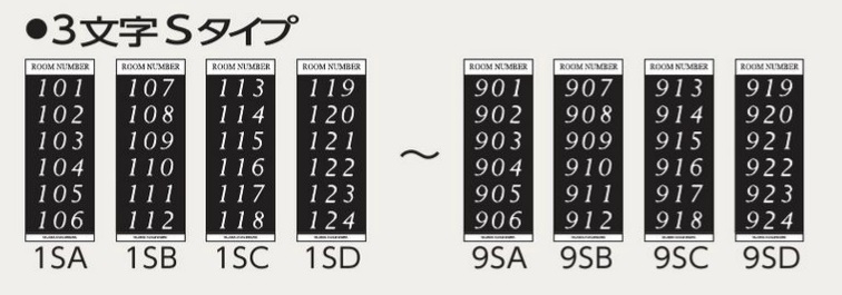 集合郵便受用ルームナンバーシール 3文字Sタイプ