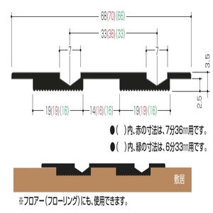 イーグル　アルミ敷居埋込レール（ペアスーパー）ダブル P-33 7分（4；7）