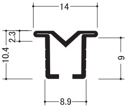 イーグル　ステンレス耳付9Vレール　9×9