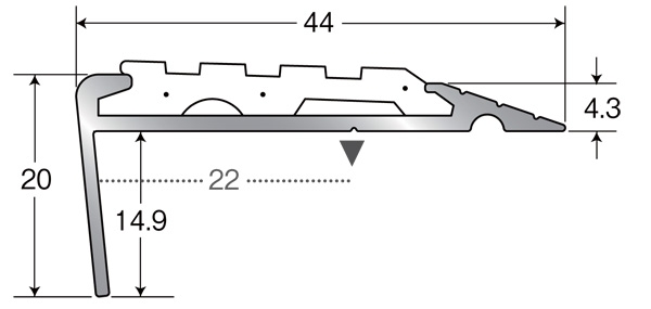 アシステップ　アルミ製（Ａ6063Ｓ-Ｔ5)　穴有（タイヤ付）