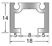 天井直付け用レール（天井付けコレーダー）　レールのみ　アルミ製（A6063S-T5）