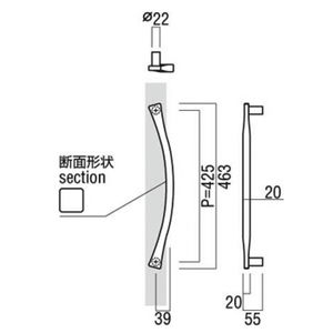 ドアハンドル　押し棒