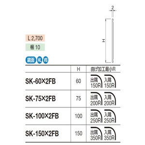 メタカラーSK-FBフラットバーシリーズ L2700タイプ