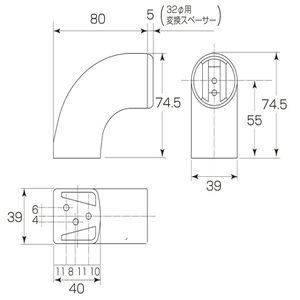 35Φ・32Φ兼用ニューエンドブラケット