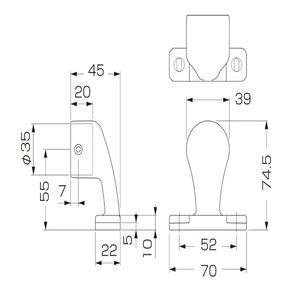 35Φスリムエンドブラケット（平型）