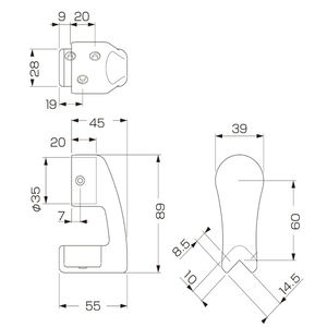 35Φスリム出隅用ブラケット