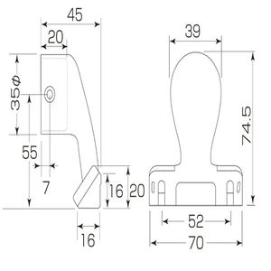 Φ35真壁用ブラケット（止）