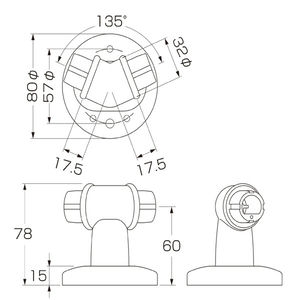 メイクコーナーブラケット135°