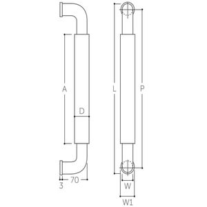 ナチュラルO型ハンドル（両面用）(30Φ)鏡面クローム