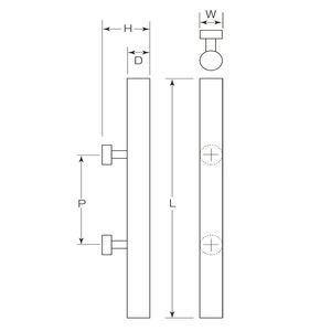 タモウッド　丸棒ハンドル（両面用）（30Φ）（旧：福岡ハンドル）