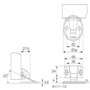 マグフラ戸当（面付型）（キャッチ機能付き）