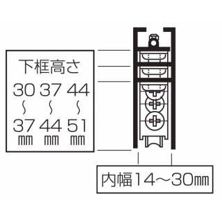 サッシ用取替戸車　2連戸車　MW13.5（B）028型