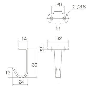 ステンレスフック　TYPE-3