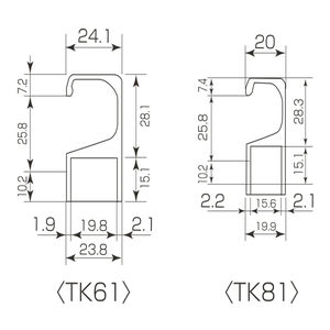 アルミ　ライン引手 TK81用キャップ