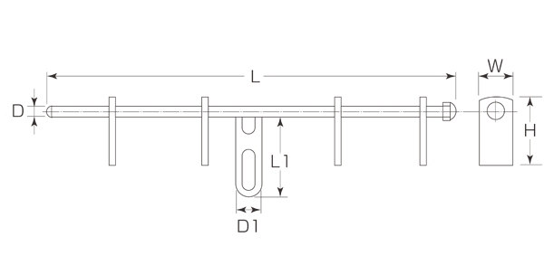 鉄扉用丸棒貫抜（溶接用）（16Φ）