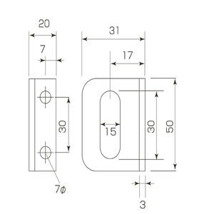 ステンレス　W貫抜用共受