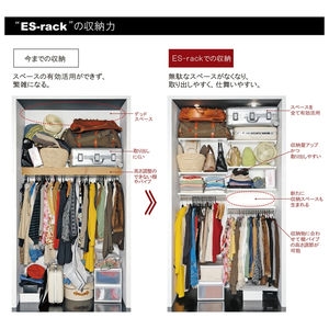 壁面取付システム収納 ES-rack 棚板＋パイプセット　商品コード96084186