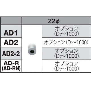 サポートポール（アルミ製22Φ）のみ 取付部品