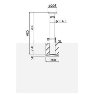 バリカー　車止め　スタンダード　φ114.3