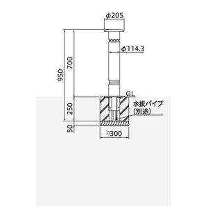 バリカー　車止め　スタンダード　φ114.3　2重スプリング付