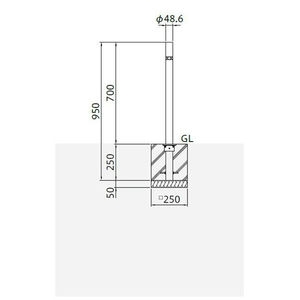 バリカー　車止め　バリアフリー　φ48.6