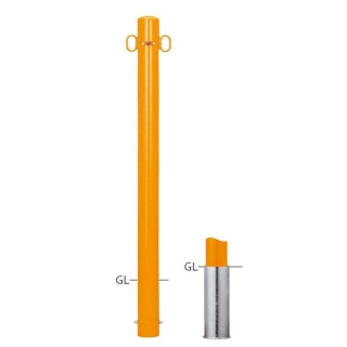 バリカーピラー型　車止め　スタンダード　スチールタイプ　φ76.3　H850