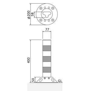 視線誘導標　Tコーン　ベース式