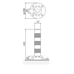 視線誘導標　Tコーン　ベース式