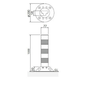 視線誘導標　Tコーン　ベース式