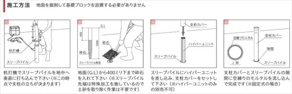 耐衝撃性車止め　ハイパーボラード　スタンダード（土中式杭基礎）タイプ