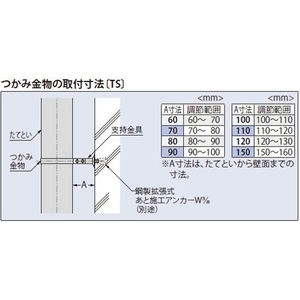 つかみ金物　蝶番タイプ　150mm