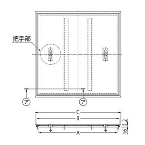 樹脂タイル張物用（適用床材：2.8mm以下） 屋内用 一般形 アルミニウム+スチール製 アルミニウム目地 木下地用