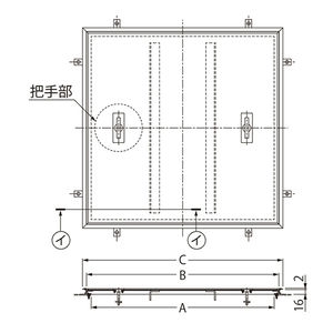 樹脂タイル張物用（適用床材：2.8mm以下） 屋内用 一般形 アルミニウム+スチール製 アルミニウム目地 コンクリート下地用