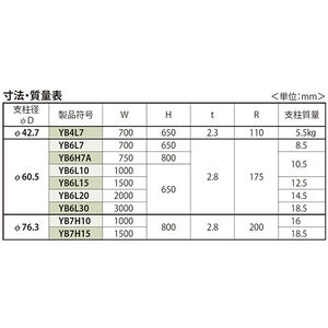 [Yシリーズ] アーチ型 スチール製 車止め 焼付塗装 固定式