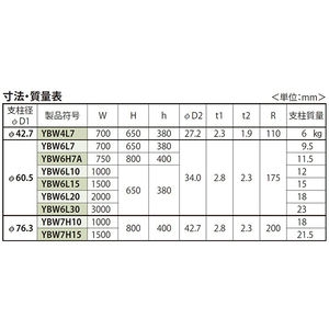 [Yシリーズ] アーチ型 横バー付 スチール製 車止め 焼付塗装 固定式