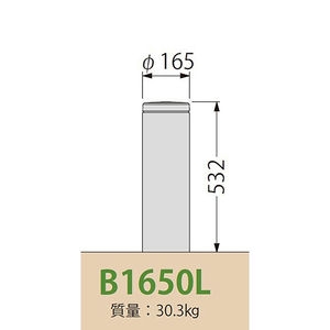 [Gシリーズ]Bタイプ 鋳鉄製プレーン型 車止め 平型 脱着式 ロック付