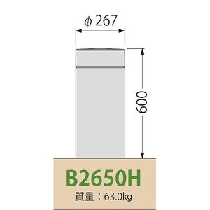 [Gシリーズ]Bタイプ 鋳鉄製プレーン型 車止め 平型 脱着式 ロックなし 鎖１段用 （ジョイント付） 中間用