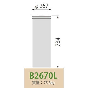 [Gシリーズ]Bタイプ 鋳鉄製プレーン型 車止め 平型 脱着式 ロック付