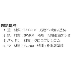 ノンスリップタイプ 簡易密閉形（簡易防水・防臭形） 角枠 T荷重：T-20 グレードC