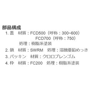 組立人孔取付用 簡易密閉形（簡易防水・防臭形） 丸枠 T荷重：T-20 グレードC