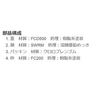 回転ロック式 簡易密閉形（簡易防水・防臭形） 角枠 T荷重：T-25 グレードC