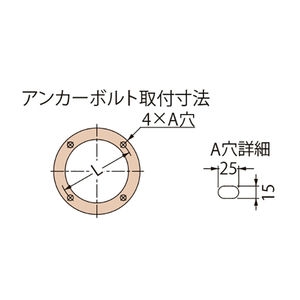 180°全開蝶番式 一般形 丸枠 T荷重：T-25 グレードC