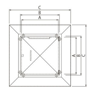 ステンレス製 屋上点検口蓋 角型 後付型　T荷重：非歩行用