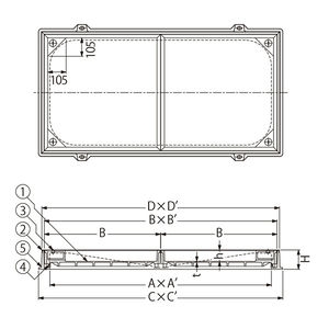 インターロッキングブロック用 ステンレス目地 一般形 充填深さ65mm スライド開閉式 T荷重：T-14 T-20緊急車両 通行可能