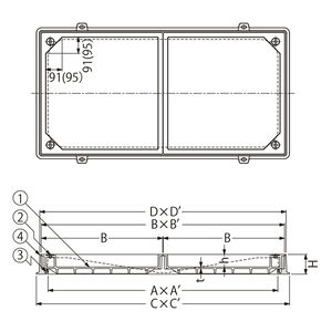 インターロッキングブロック用 鋳鉄目地 一般形 充填深さ70mm スライド開閉式 T荷重：T-14 T-20緊急車両 通行可能