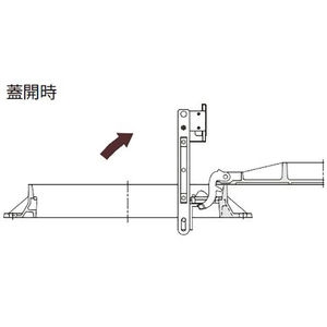 急勾配受構造　圧力解放型　蝶番式　ノンスリップタイプ 下水道用鉄蓋 自動ロック機構付 T荷重：T-25グレードA