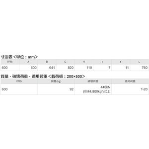 強力構造型 下水道用鉄蓋 T荷重：T-20 グレードB