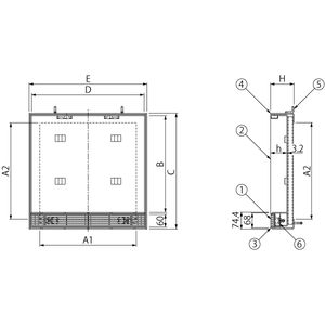 ボーダースリット（スリット幅60mm） T荷重：T-14　蓋+枠セット